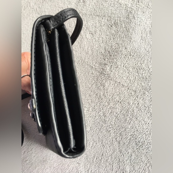 KATE SPADE Black Laurel Way Jeweled Crossbody Bag Clutch Wallet Removable strap - Picture 5 of 8